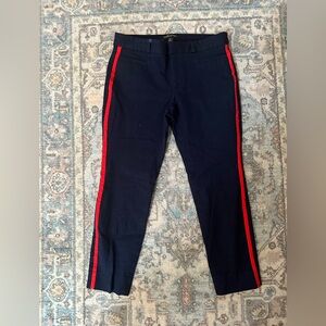 Banana Republic Black Capris with Red Stripe